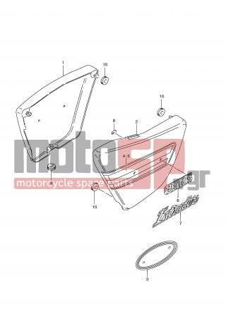 SUZUKI - GN125E X (E2) 1999 - Εξωτερικά Μέρη - FRAME COVER (MODEL X/Y) - 47211-05301-Y4H - COVER, FRAME LH (SILVER)