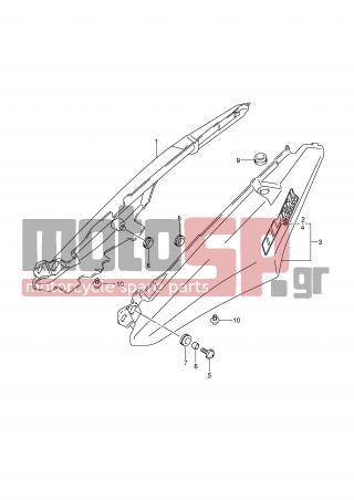 SUZUKI - DL650 (E2) V-Strom 2004 - Body Parts - SEAT TAIL COVER (MODEL K6) - 45501-27G00-4RX - COVER ASSY, SEAT TAIL RH (RED)