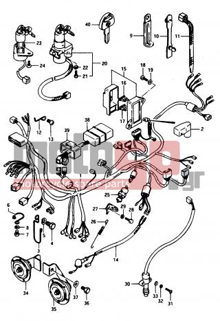SUZUKI - GS1150 G 1986 - Electrical - WIRING HARNESS - 38502-00A20-000 - HORN ASSY, LOW PITCHED