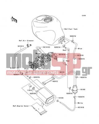 KAWASAKI - NINJA® ZX™-6R 2004 - Body Parts - Fuel Evaporative System(CA) - 92037-1712 - CLAMP