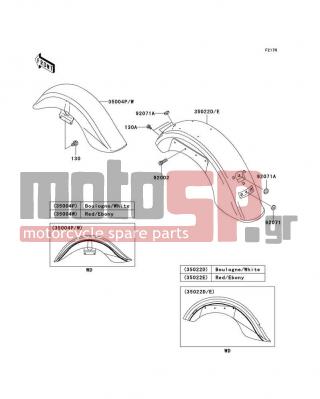KAWASAKI - VULCAN 1500 CLASSIC 2004 - Body Parts - Fenders - 35004-5169-2S - FENDER-FRONT,BOULOGNE/WHITE
