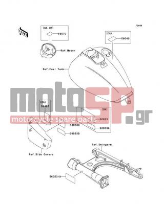 KAWASAKI - VULCAN 1500 CLASSIC 2004 - Body Parts - Labels - 59462-1894 - LABEL-CERTIFICATION,EVPO ROUT