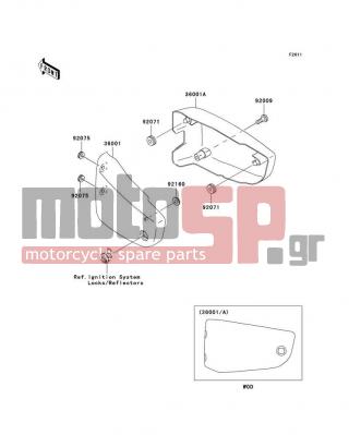 KAWASAKI - VULCAN 1500 CLASSIC 2004 - Body Parts - Side Covers - 36001-1645-H8 - COVER-SIDE,LH,EBONY