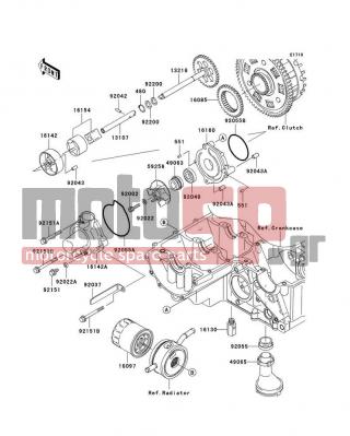 KAWASAKI - Z1000 2004 - Κινητήρας/Κιβώτιο Ταχυτήτων - Oil Pump/Oil Filter - 16097-0002 - FILTER-ASSY-OIL