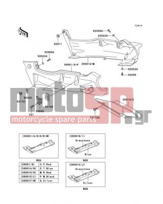 KAWASAKI - ZZR600 2004 - Body Parts - Side Covers/Chain Cover
