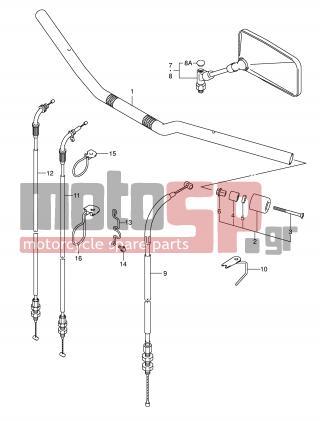SUZUKI - SV650 (E2) 2003 - Πλαίσιο - HANDLEBAR (WITH OUT COWLING) - 58620-16G00-000 - GUIDE, THROTTLE CABLE NO.1