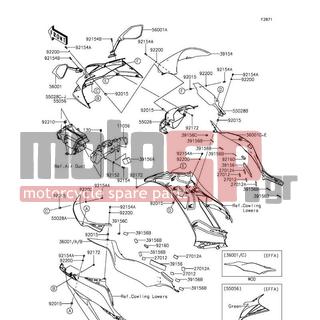 KAWASAKI - NINJA® ZX™-6R 2015 - Body Parts - Cowling - 11056-1959 - BRACKET,METER