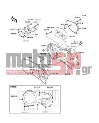 KAWASAKI - VULCAN 1500 MEAN STREAK 2003 - Engine/Transmission - Right Engine Cover(s) - 14090-1932 - COVER,WATER PUMP
