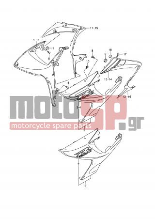 SUZUKI - GSX-R750 (E2) 2007 - Body Parts - SIDE COWLING (MODEL K6) - 94460-02H00-YHL - COVER, COWL LH (RED)