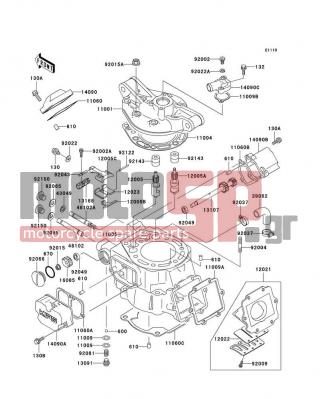 KAWASAKI - KDX200 2002 - Engine/Transmission - Cylinder Head/Cylinder - 46102-1384 - ROD,RH