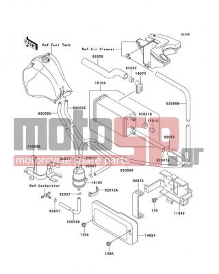 KAWASAKI - KLR650 2002 - Body Parts - Fuel Evaporative System(CA) - 14024-1401 - COVER,CANISTER