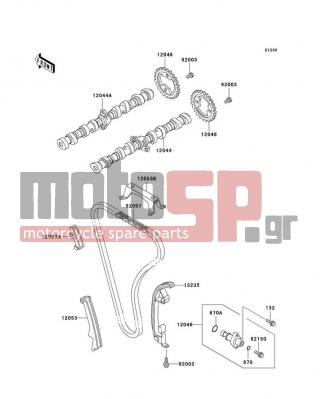 KAWASAKI - VOYAGER XII 2002 - Engine/Transmission - Camshaft(s)/Tensioner - 12053-1185 - GUIDE-CHAIN,UPP