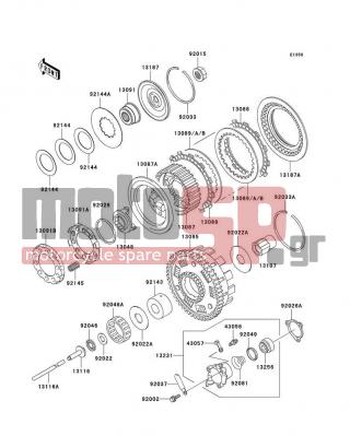 KAWASAKI - VULCAN 1500 CLASSIC 2002 - Κινητήρας/Κιβώτιο Ταχυτήτων - Clutch - 92046-1052 - BEARING-NEEDLE,AXK1102