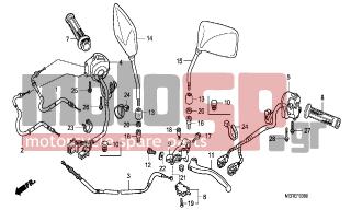 HONDA - CBF600SA (ED) ABS BCT 2009 - Frame - HANDLE LEVER/SWITCH/CABLE - 93892-0502007 - SCREW-WASHER, 5X20