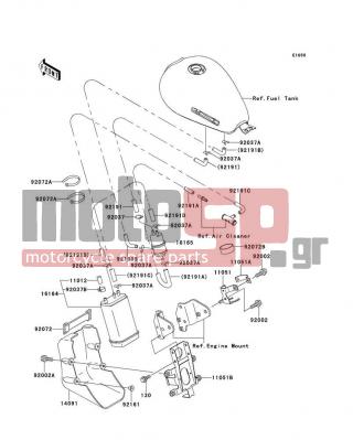 KAWASAKI - W650 2001 - Body Parts - Fuel Evaporative System - 92037-1512 - CLAMP,CANISTER