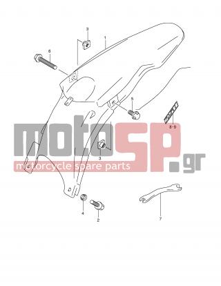SUZUKI - RM250 (E2) 2002 - Body Parts - REAR FENDER (MODEL K2) - 63111-37F00-YU1 - FENDER, REAR (YELLOW)