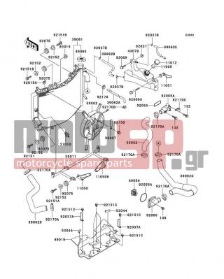 KAWASAKI - NINJA® ZX™-6R 2000 - Engine/Transmission - Radiator - 92151-1363 - BOLT,6X12