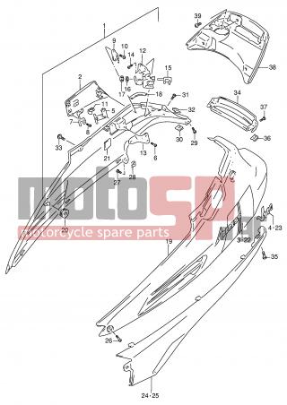 SUZUKI - AG100 X (E71) Address 1999 - Body Parts - FRAME COVER (MODEL M) - 03541-05123-000 - SCREW