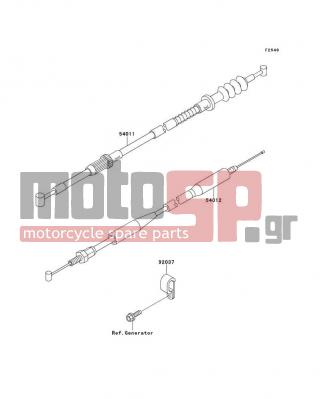 KAWASAKI - KX100 1999 -  - Cables - 54012-1565 - CABLE-THROTTLE