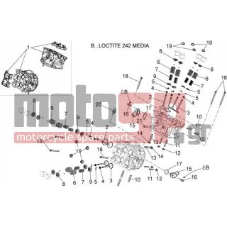 Aprilia - DORSODURO 1200 2012 - Κινητήρας/Κιβώτιο Ταχυτήτων - Head - valves - 825694 - Παξιμάδι M10x1,25