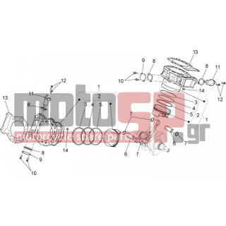 Aprilia - DORSODURO 1200 2012 - Κινητήρας/Κιβώτιο Ταχυτήτων - Cylinder with piston - 874549 - Βίδα ΤΕ με ροδέλα