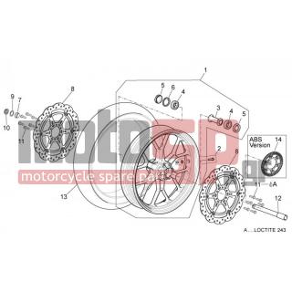Aprilia - DORSODURO 750 ABS 2012 - Πλαίσιο - FRONT wheel - 85156R - Κάλυμμα εμπρός 120/70 ZR 17
