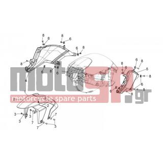Aprilia - MANA 850 GT 2010 - Body Parts - Coachman. FRONT - Feather FRONT - AP8152302 - ΒΙΔΑ M5X12
