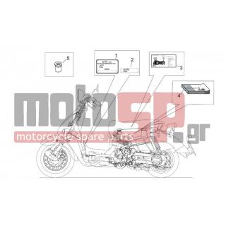 Aprilia - MOJITO 125 2001 - Body Parts - Signs and booklet - CUSTOM - AP8104042 - Εγχειρίδιο χρήσης και συντήρησης-P-E-UK-