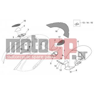 Aprilia - MOJITO 125-150 2007 - Body Parts - Coachman. BACK - Feather - AP8184482 - Καπάκι φλας δεξ. λευκ.