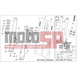 Aprilia - RSV 1000 2003 - Suspension - Fork Front II