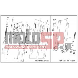 Aprilia - RSV 1000 2003 - Suspension - Fork front I - AP8123816 - Ροδέλα