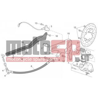 Aprilia - RSV 1000 2005 - Brakes - Caliper BRAKE BACK - AP8152279 - ΒΙΔΑ M6x20