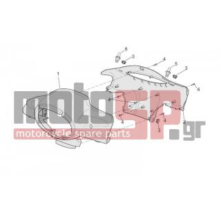 Aprilia - SCARABEO 100 4T E2 2003 - Body Parts - Bodywork FRONT I - AP8258762 - Τάπα κόκκινη D14