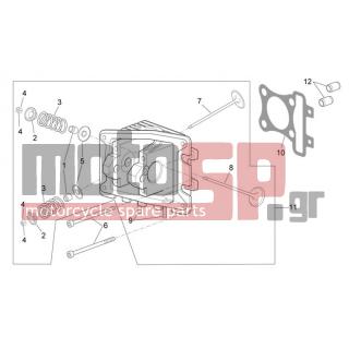 Aprilia - SCARABEO 100 4T E3 2008 - Κινητήρας/Κιβώτιο Ταχυτήτων - Head - valves