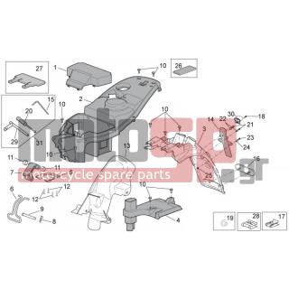 Aprilia - SCARABEO 100 4T E3 2010 - Frame - Rear body II - AP8226648 - Θήκη μικροαντικειμένων