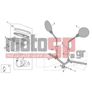 Aprilia - SCARABEO 100 4T E3 2010 - Frame - Steering wheel - dashboard - 642155 - ΚΡΥΣΤΑΛ ΚΟΝΤΕΡ TYPHOON ΜΥ10