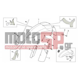 Aprilia - SCARABEO 125-200 LIGHT CARB. 2010 - Body Parts - Coachman. FRONT - Feather FRONT