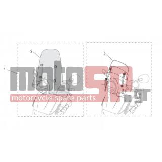 Aprilia - SCARABEO 250 LIGHT E3 2007 - Body Parts - Acc. - Windshield - AP851981 - Παρμπρίζ κομπλέ