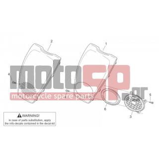 Aprilia - SCARABEO 50 2T (KIN. MINARELLI) 2001 - Body Parts - Bodywork FRONT III - FRONT logo
