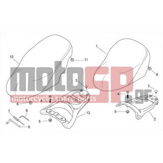 Aprilia - SCARABEO 50 2T E2 (KIN. PIAGGIO) 2011 - Body Parts - Saddle - grid