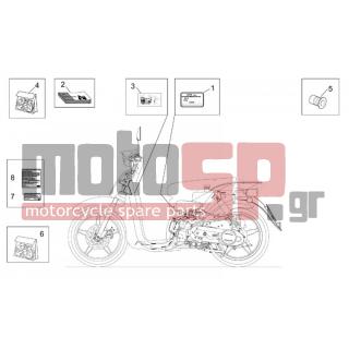 Aprilia - SCARABEO 50 4T 2V E2 2004 - Body Parts - Booklets, labels and stickers - AP8277248 - Αυτοκόλλητο-σειρά