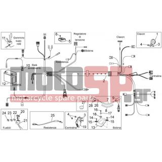 Aprilia - SCARABEO 50 4T 4V 2014 - Electrical - Electrical installation - 1D000348 - Κεντρική καλωδίωση