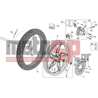 Aprilia - SCARABEO 50 4T 4V 2014 - Brakes - Front wheel, disc brake - 2B000805 - Έλασμα στήριξης