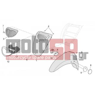 Aprilia - SCARABEO 50 DITECH 2004 - Body Parts - Bodywork FRONT II - AP8226812 - Προφυλακτήρας εμπρός, λευκ.