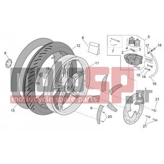 Aprilia - SCARABEO 50 DITECH 2004 - Φρένα - Rear wheel - disc - AP8208749 - Πίσω τροχός γυμνός
