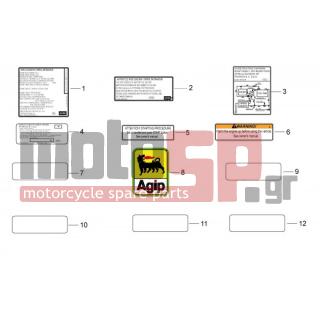 Aprilia - SPORT CITY ONE 125 4T E3 2010 - Body Parts - Technical decal - AP8167285 - Αυτοκόλλητο κανόνων εκκίνησης