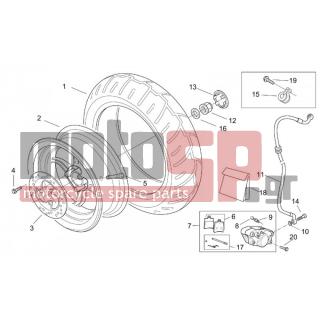 Aprilia - SR 50 H2O (DITECH E2) 2002 - Brakes - Rear wheel - disc - AP8258565 - Τάπα τροχού πίσω