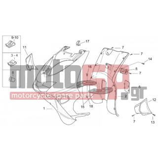 Aprilia - SR 50 H2O (DITECH+CARB) 2004 - Body Parts - Bodywork FRONT III - AP8102376 - ΚΛΙΠΣ