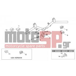 Aprilia - SR 50 H2O (DITECH+CARB) 2004 - Frame - Steering - buttons - AP8212767 - ΔΙΑΚΟΠΤΗΣ ΦΛΑΣ SCOOTER 125-150-200-250