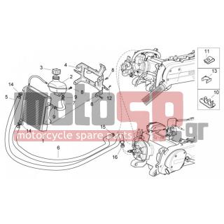 Aprilia - SR 50 H2O (IE+CARB) 2009 - Κινητήρας/Κιβώτιο Ταχυτήτων - cooling system - AP8101912 - ΤΑΠΑ ΤΕΠ ΝΕΡΟΥ SCOOTER